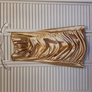 VINTAGE Jessica McClintock Gold Strapless Mini Dress, Size 4